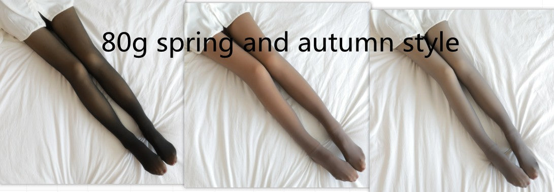 Women’s Fleece Lined Fake Translucent Thermal Tights | Winter Warm Plus Size Leggings