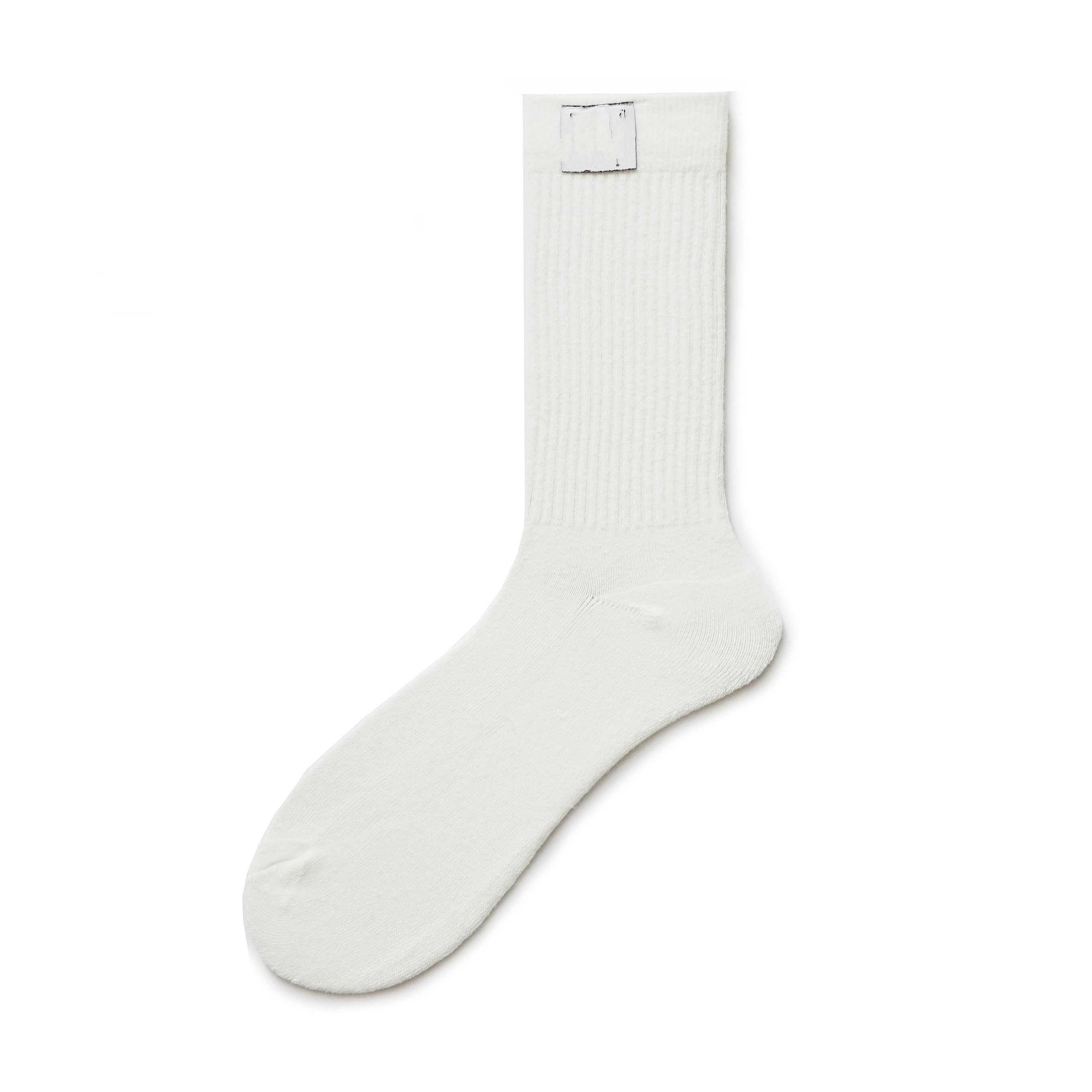 Men’s Extra Thick Cotton Letter Crew Socks – Solid Color
