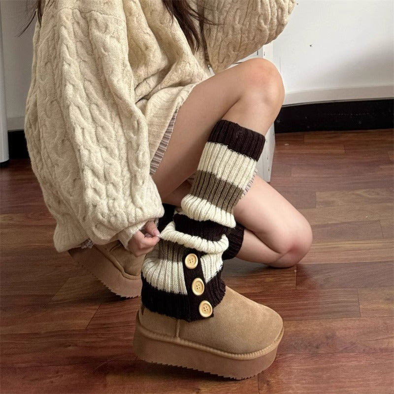 Women’s Japanese Style Thick Knit Mid-Calf Socks