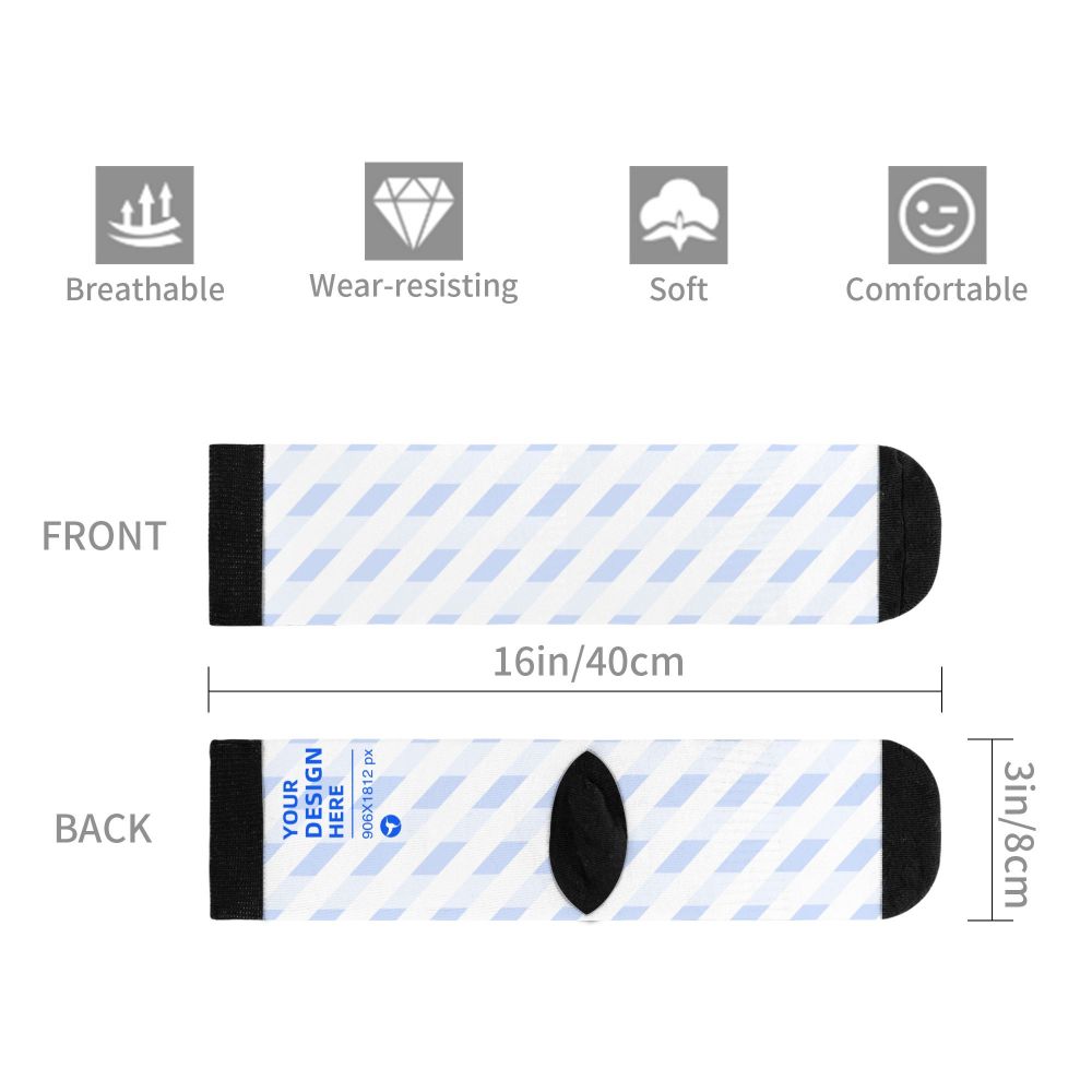 16-inch Thick Contrast Color Socks | Skin-Friendly Long Athletic Socks