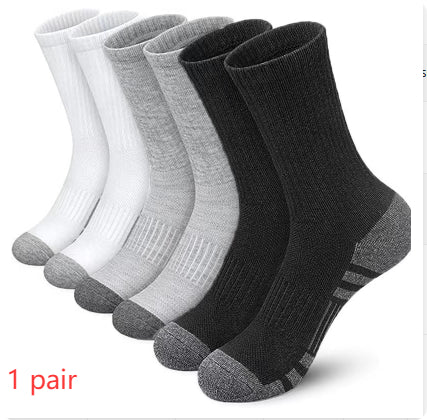 Color Block Athletic Basketball Socks – Breathable Plus Size Mid-Tube Cotton