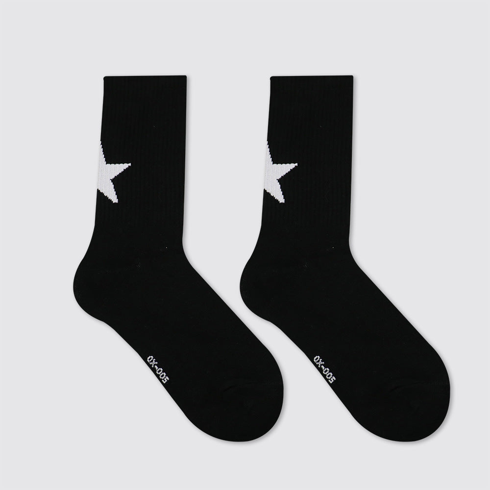 Street Style Sports Mid-Calf Socks – Simple Casual Trend Design