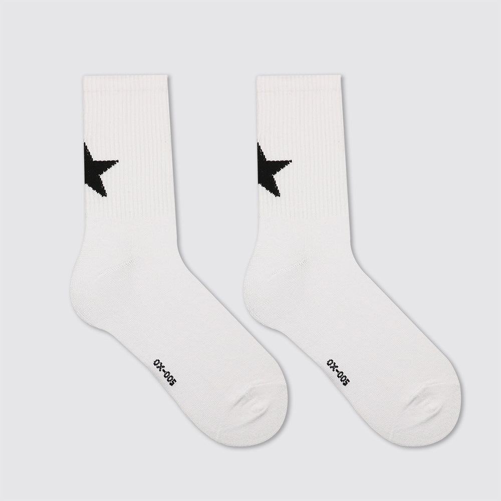 Street Style Sports Mid-Calf Socks – Simple Casual Trend Design