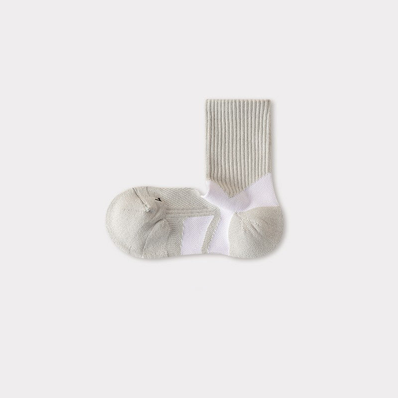Kids Sports Mid-Calf Socks | Anti-Slip Breathable Color Block Athletic Socks