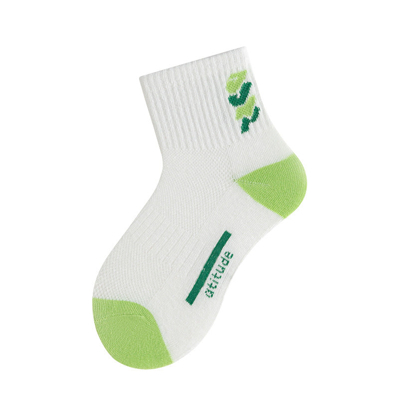 Boys’ Letter Stripe Sports Mid-Calf Socks