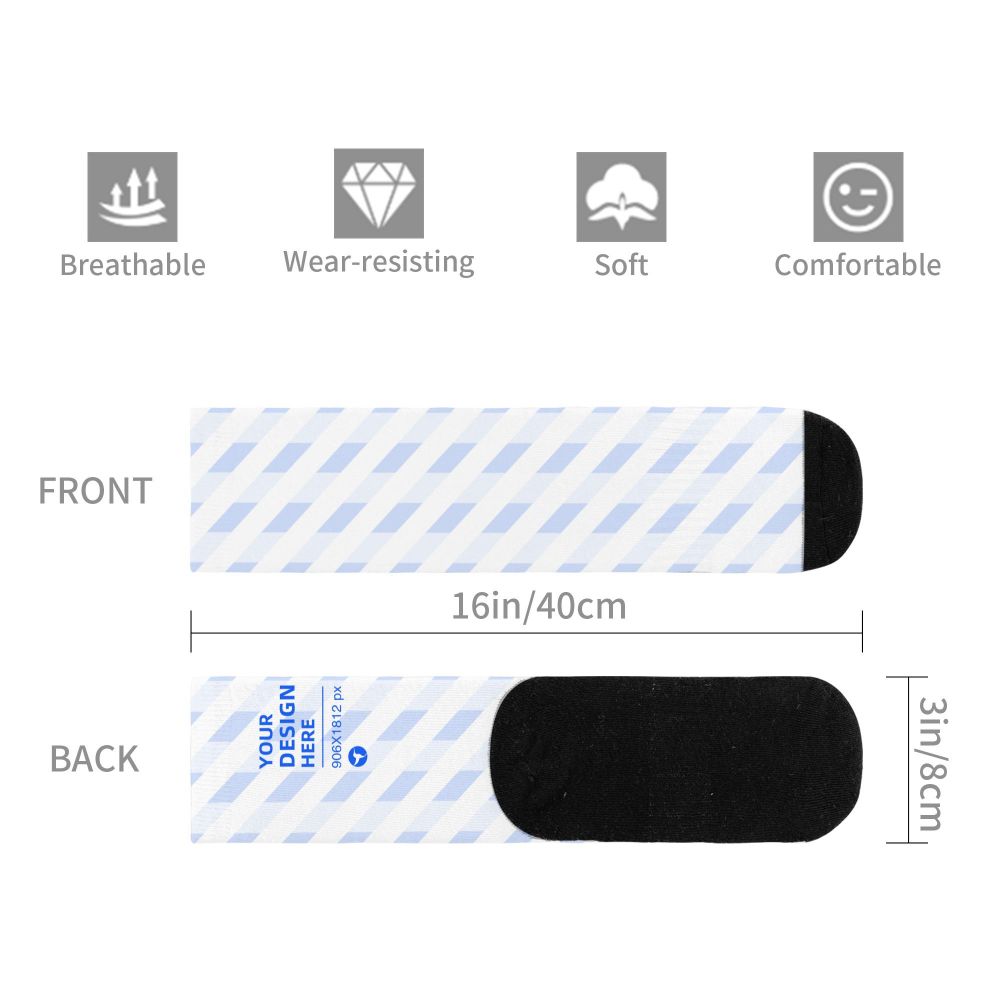 16-inch Thick Contrast Color Socks | Skin-Friendly Long Athletic Socks