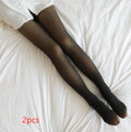 Women’s Fleece Lined Fake Translucent Thermal Tights | Winter Warm Plus Size Leggings
