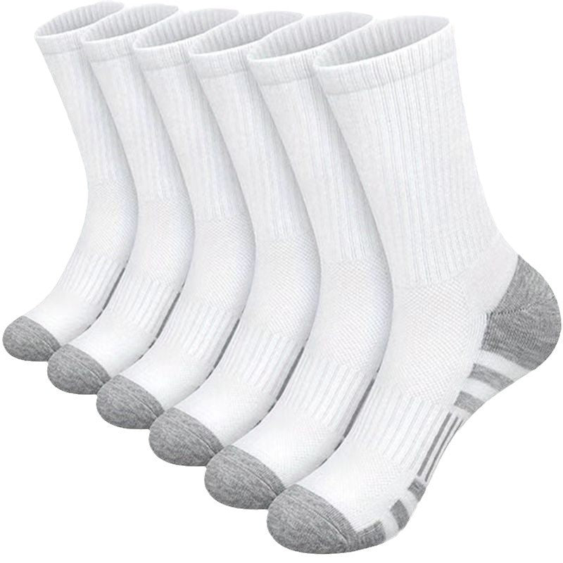 Color Block Athletic Basketball Socks – Breathable Plus Size Mid-Tube Cotton