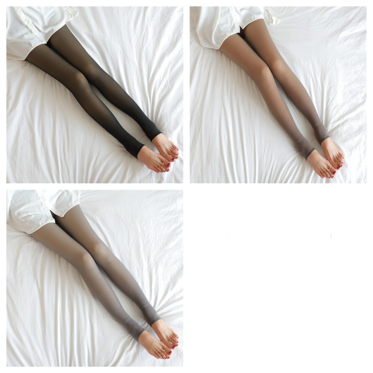 Women’s Fleece Lined Fake Translucent Thermal Tights | Winter Warm Plus Size Leggings