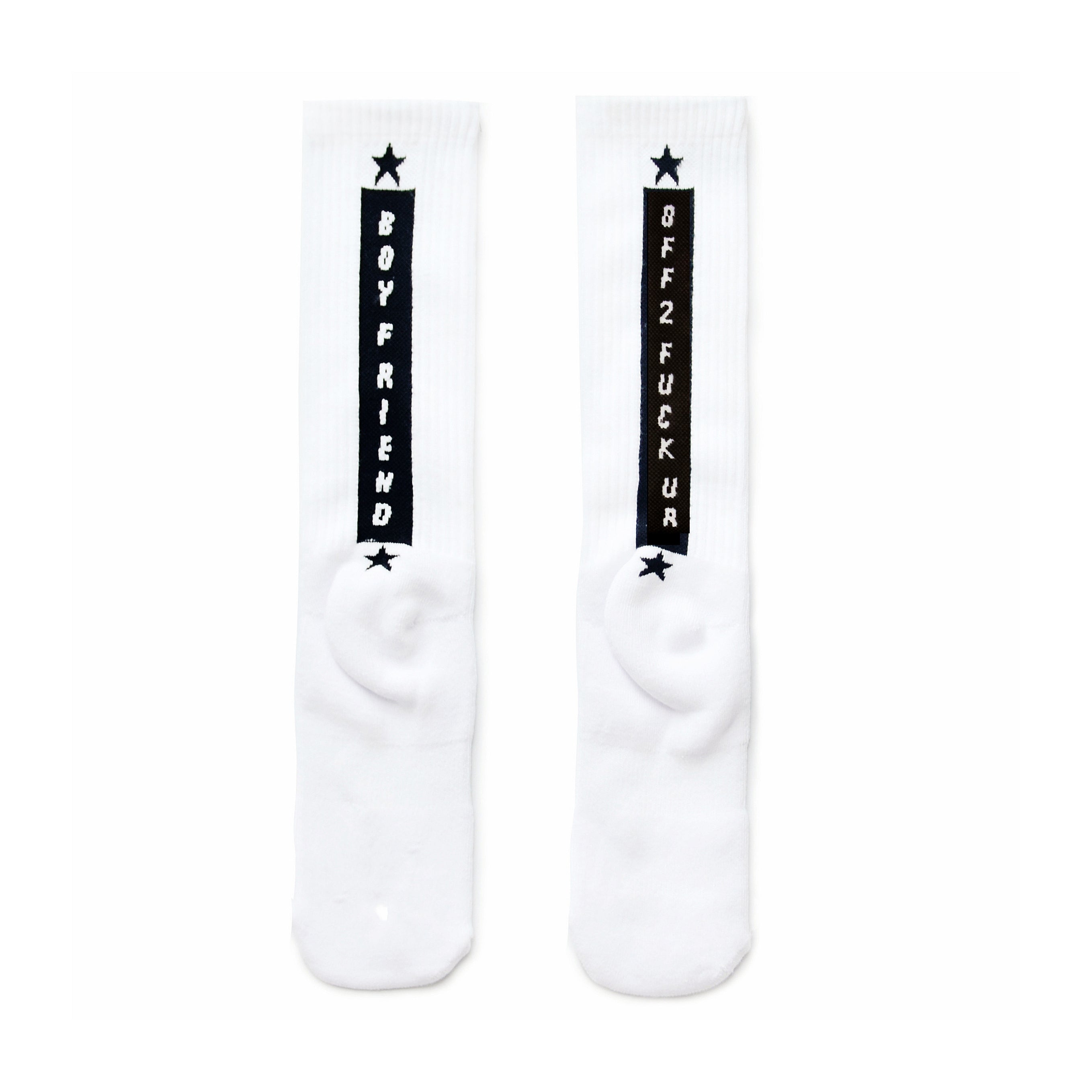 Extra Thick Fluffy Sports Socks – Black & White Alphabet Trend Style