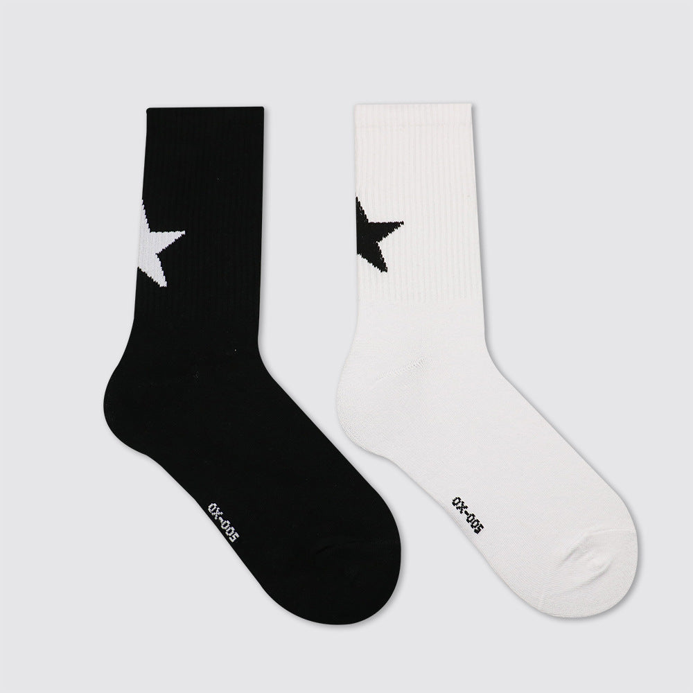 Street Style Sports Mid-Calf Socks – Simple Casual Trend Design