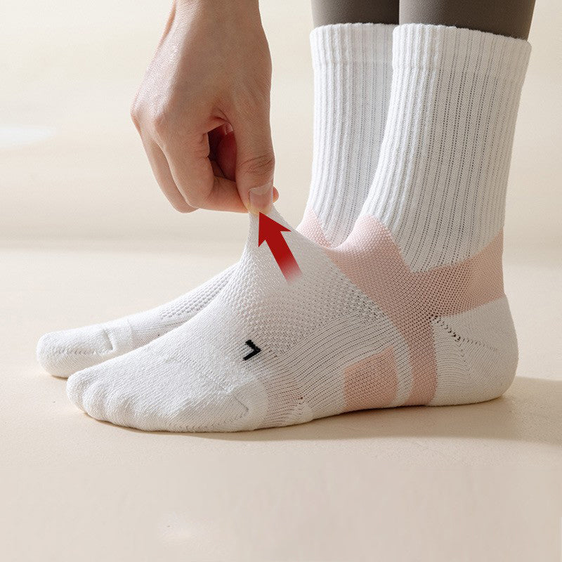 Kids Sports Mid-Calf Socks | Anti-Slip Breathable Color Block Athletic Socks
