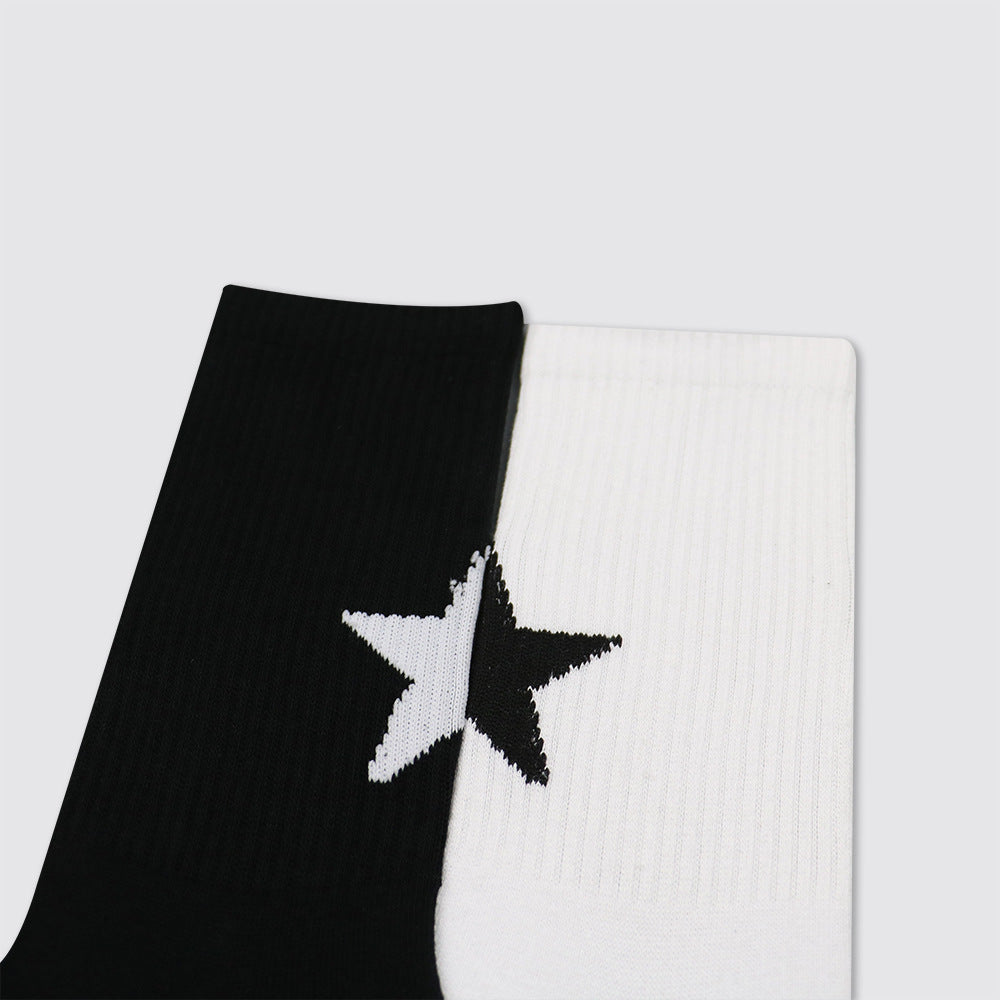 Street Style Sports Mid-Calf Socks – Simple Casual Trend Design