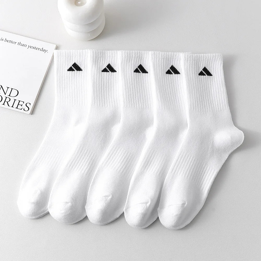 Unisex Black & White Ankle Socks (5 or 10 Pairs) – Soft, Breathable, Lightweight Cotton Socks for Sports, Casual & Business