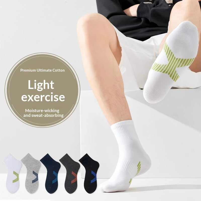 Men’s Combed Cotton Antibacterial Mid-Calf Socks | Breathable All-Season Socks