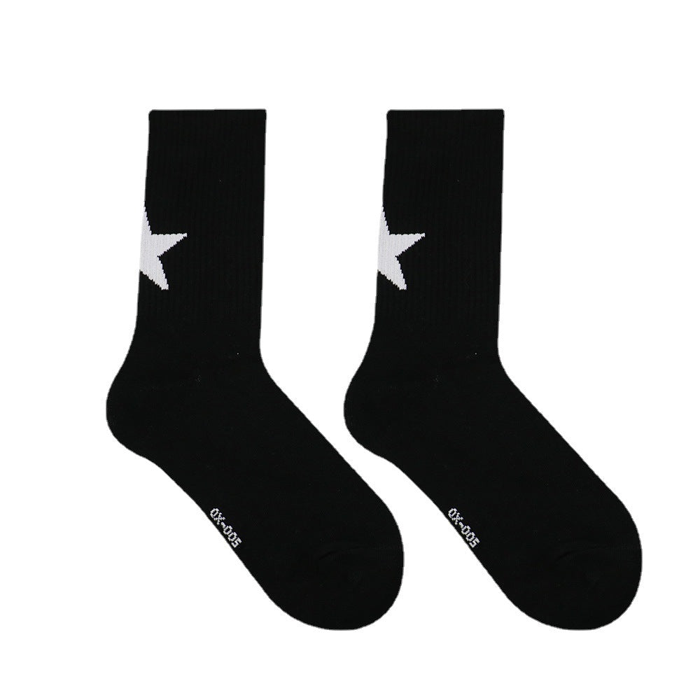 Street Style Sports Mid-Calf Socks – Simple Casual Trend Design
