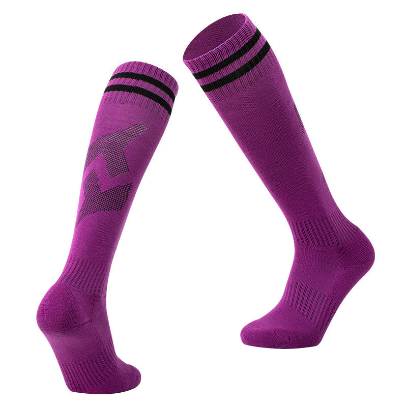 Thickened Towel Bottom Long Football Sports Socks | Shock-Absorbing Athletic Socks